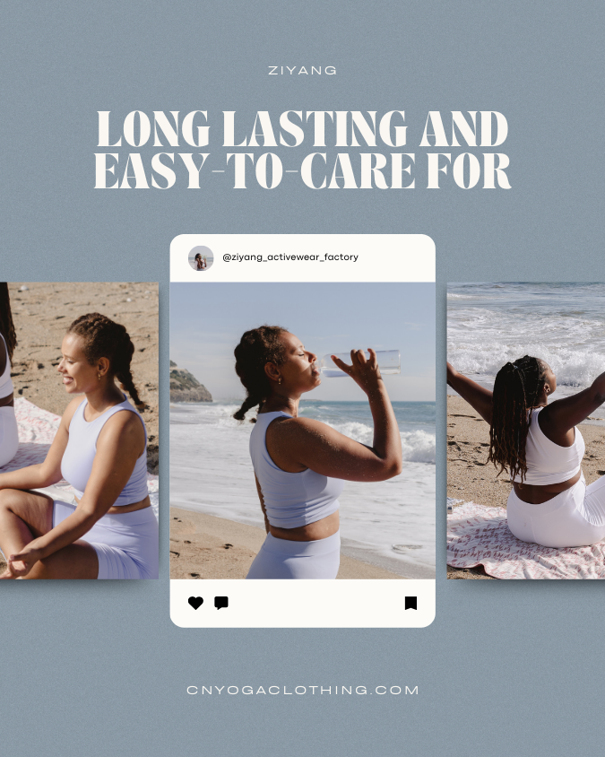 Activewear leggings worn by a woman enjoying outdoor activities, showing durability and ease of maintenance.