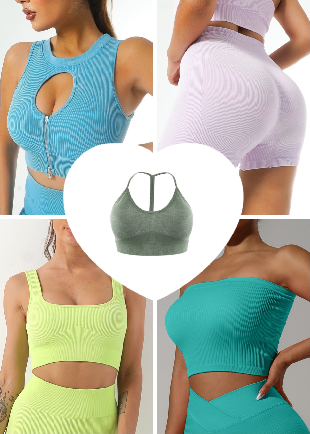 Plain line pattern bra