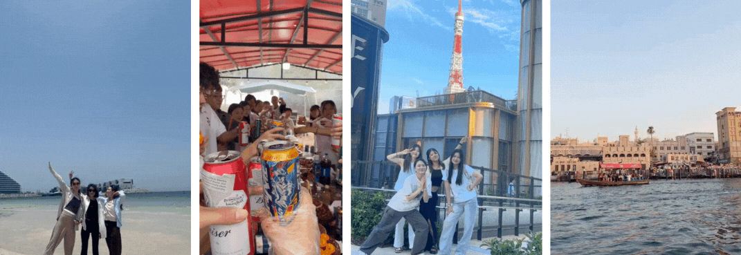 This dynamic image describes four different scenes, including pictures of ZIYANG employees going out for fun and team building.