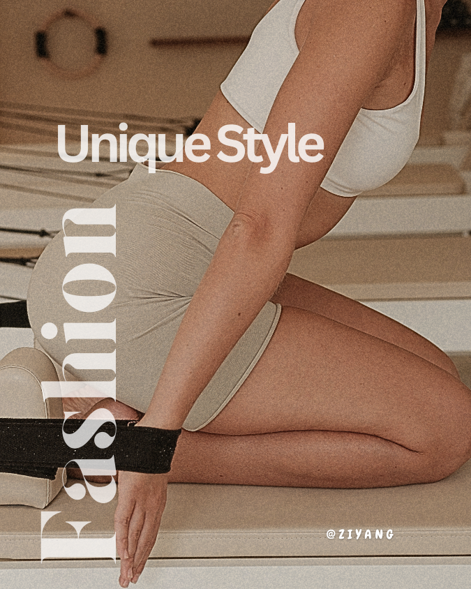 A woman wearing stylish activewear, demonstrating the modern and fashionable design of leggings.